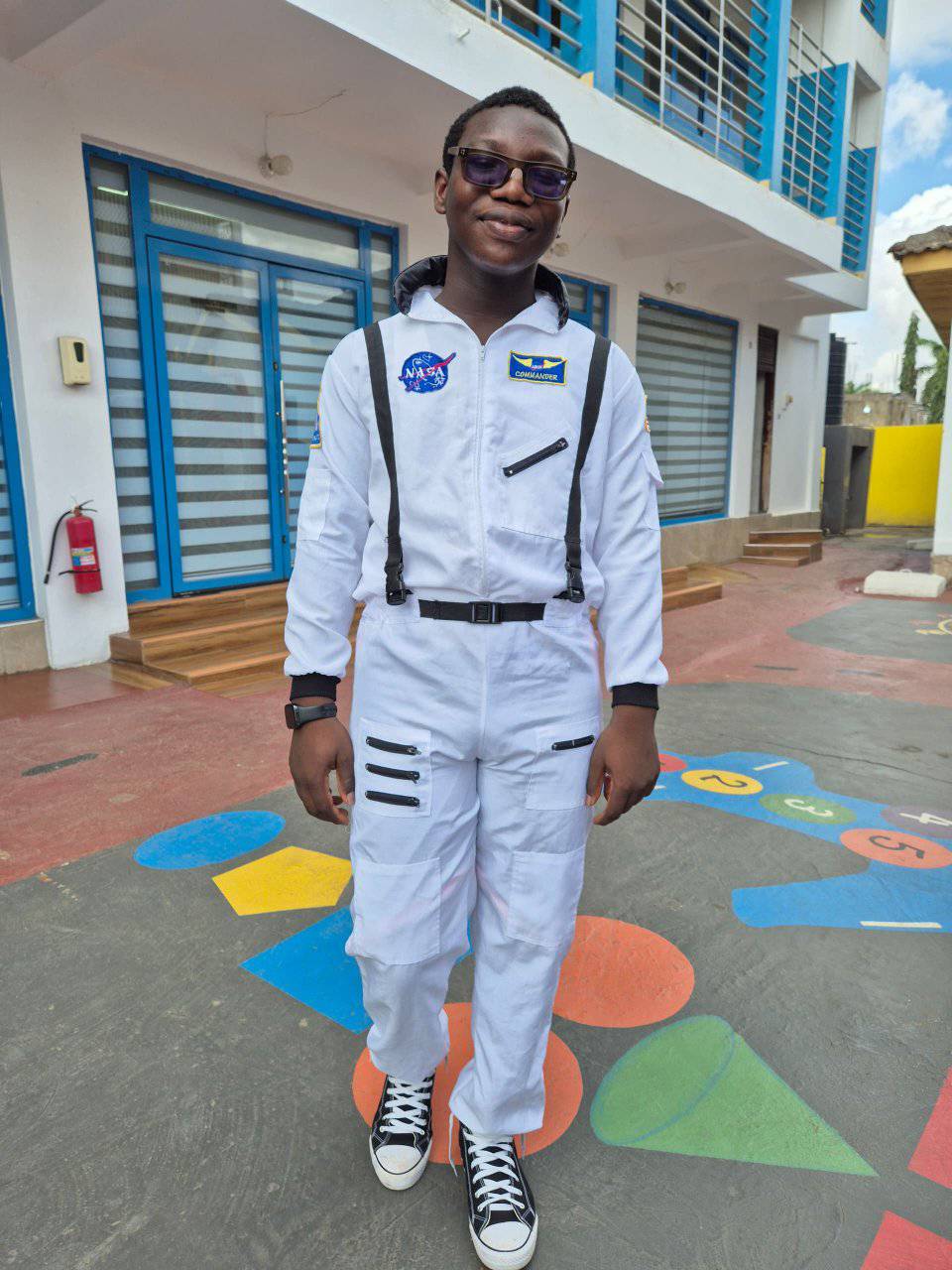 Student in NASA astronaut costume