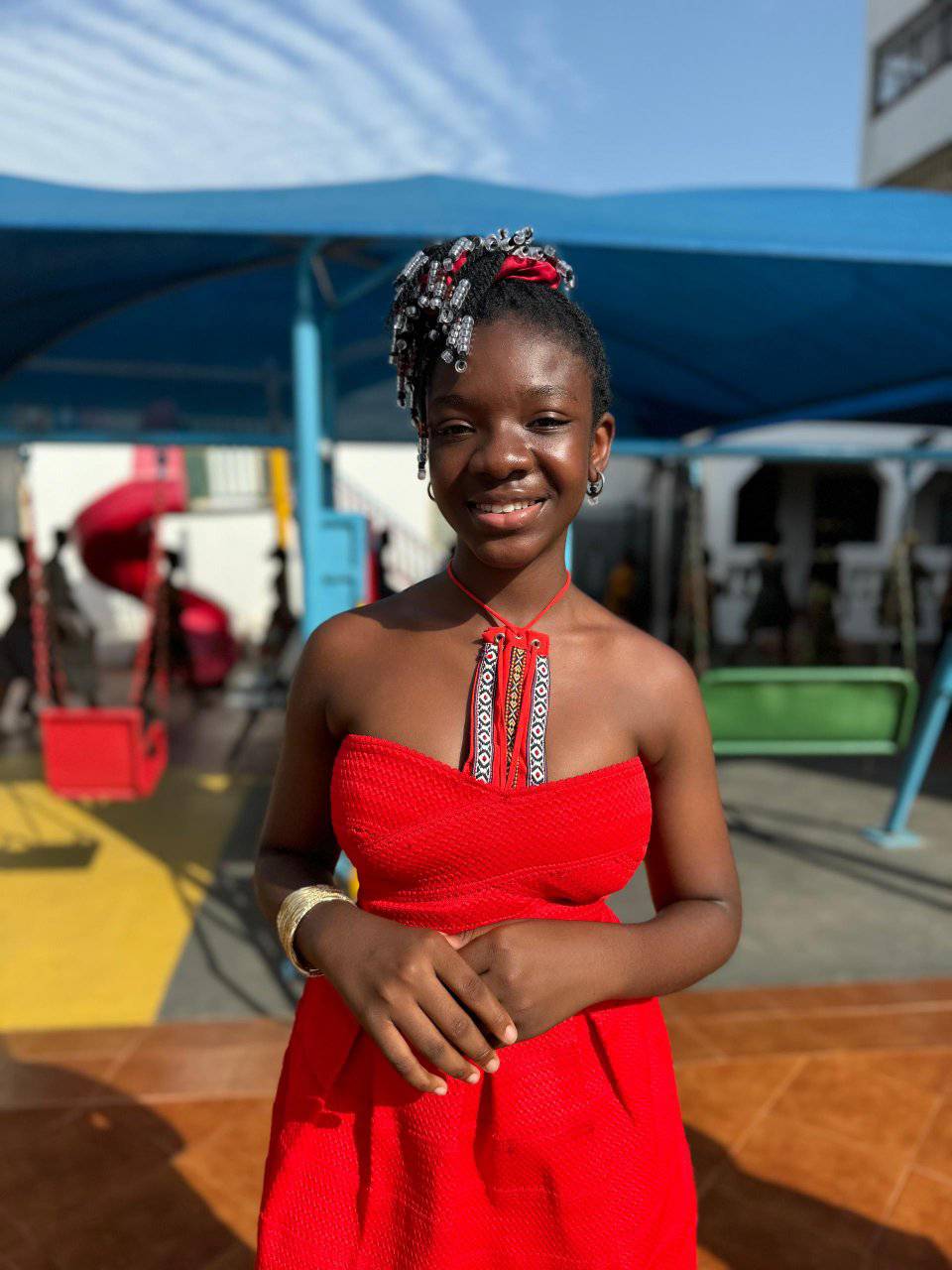 Junior High program - teenage student in traditional attire